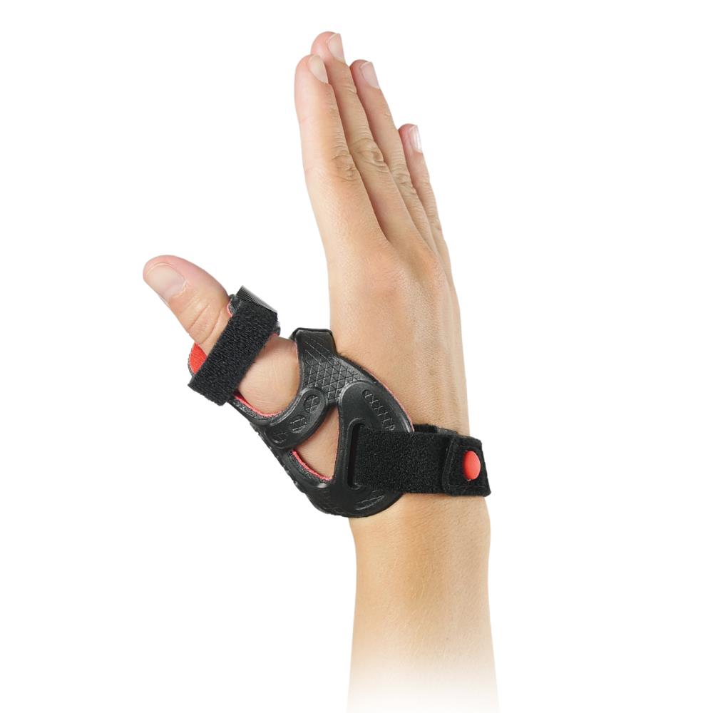 DJO Global DONJOY® RhizoForm™ ademende duimorthese immobiliseert het middenhandsbeentje van de duim.